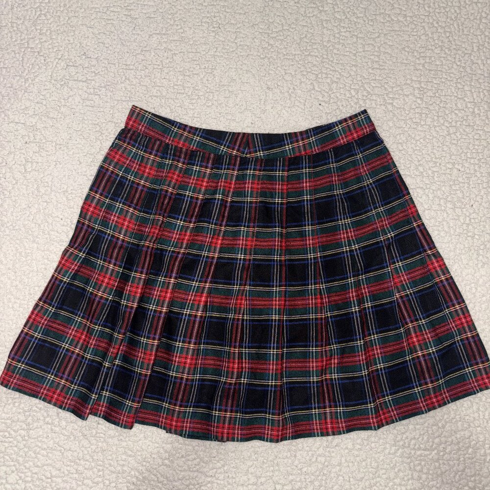 Urban Outfitters Tartan Plaid Mini Skirt – Red Black Green – Size M – Schoolgirl